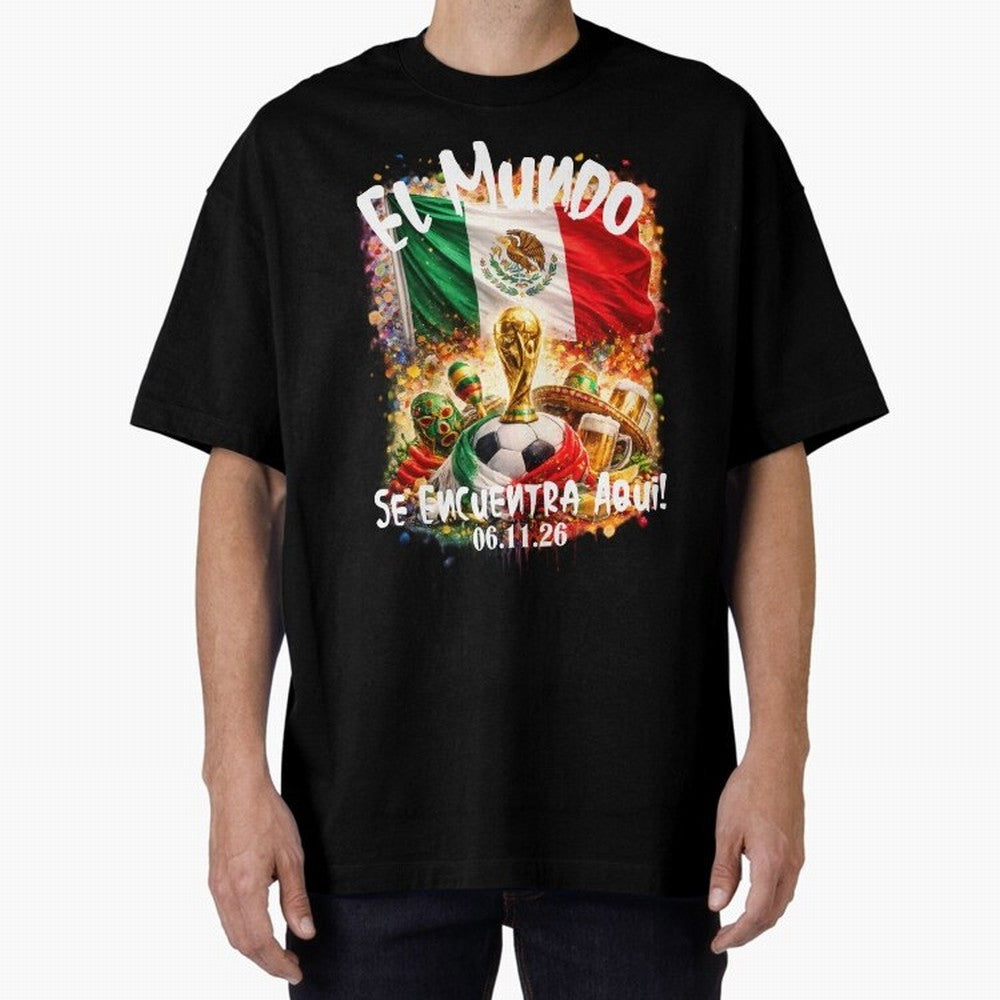 World Cup 2026 Oversized T-Shirt Represent Match Day Hype around FIFA World Cup 2026 USA Canada Mexico, Messi and Cristiano Ronaldo, France, Tournament Hype, Historic Matchups, Family Viewing Parties and Global Sports Pride; Great for Watch