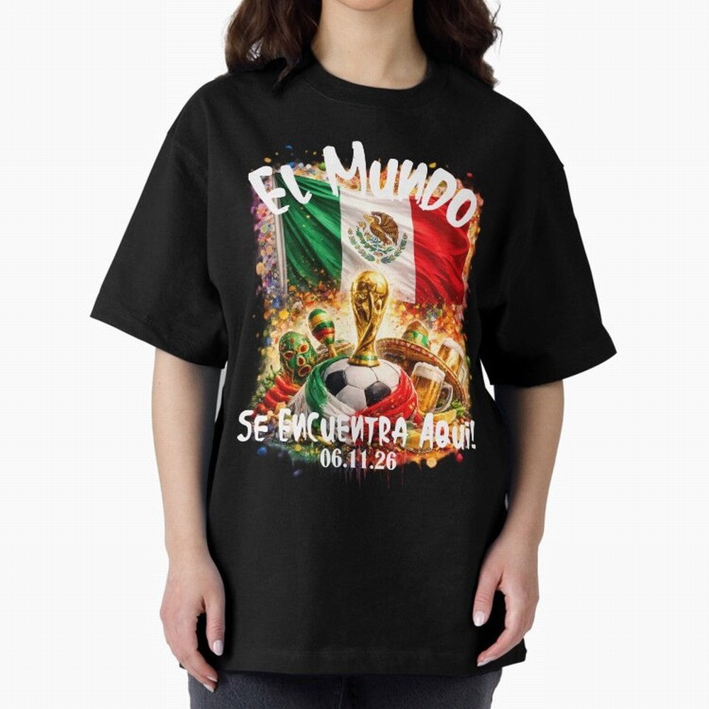 World Cup 2026 Oversized T-Shirt Represent Match Day Hype around FIFA World Cup 2026 USA Canada Mexico, Messi and Cristiano Ronaldo, France, Tournament Hype, Historic Matchups, Family Viewing Parties and Global Sports Pride; Great for Watch