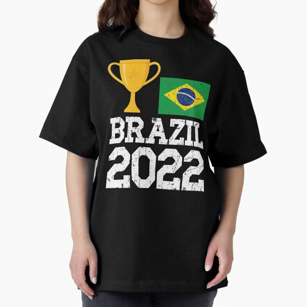 Brazil Soccer Team Fan Football Brazilian Flag 2022 T-Shirt - Brazil T shirt Soccer - Brazil Flag Vintage - Brazilian Oversized T-Shirt Bring a Champion Mindset to FIFA World Cup 2026 Group Stage Spirit, Capturing Spain, Cristiano Ronaldo, Haaland