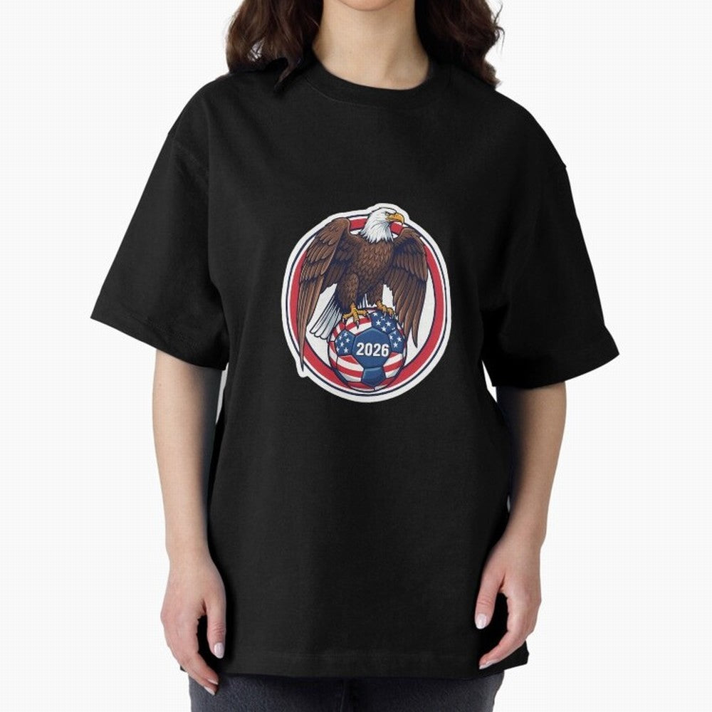 Usa Eagle Soccer 2026 American Pride Football Oversized T-Shirt Follow the Final Road of the FIFA World Cup 2026 Group Stage Journey through Neymar Highlights, Brazil Pride, Soccer Culture, Superstar Moments, National Team Dreams and Competitive