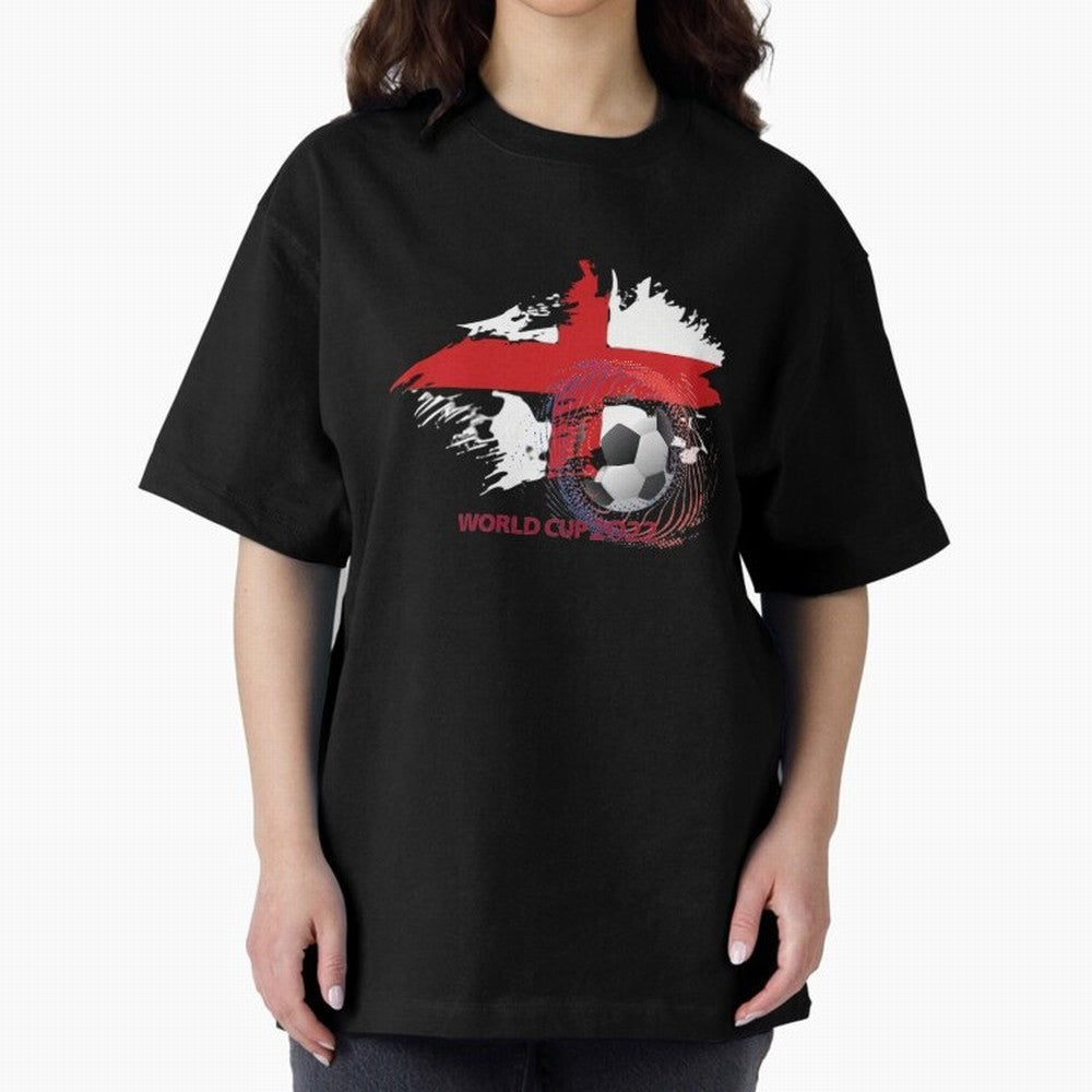 England World Cup 2022 Oversized T-Shirt Celebrate Unforgettable Nights in Match Day Hype around FIFA World Cup 2026 Group Stage, Haaland and Mbappe, Argentina, Worldwide Fan Energy, Dramatic Goals, Stadium Lights and Championship Celebrations;