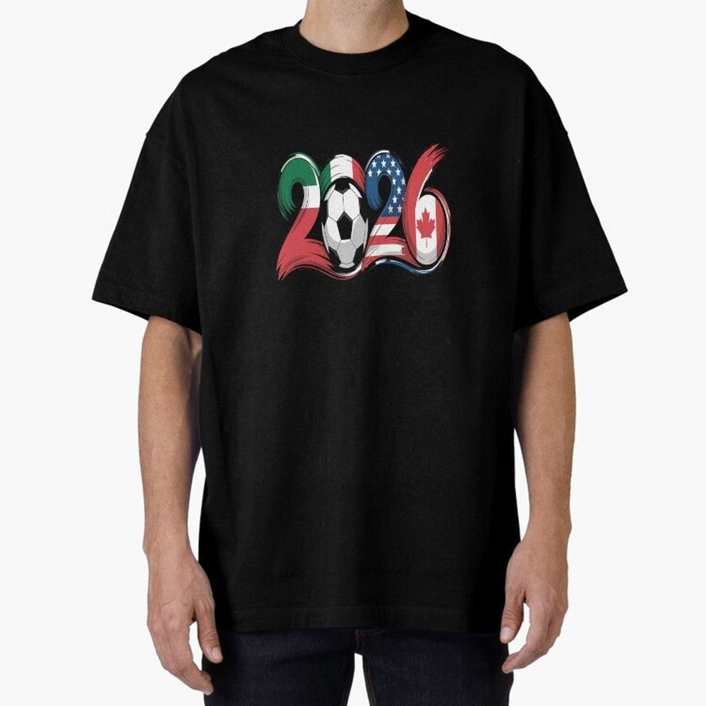 2026 Soccer Play Game Year Players Oversized T-Shirt Mark Match Day Hype around FIFA World Cup 2026 Group Stage, Neymar, Netherlands, Championship Spirit, Famous Goals, Roaring Crowds and International Football Unity; Great for Supporters Who Love