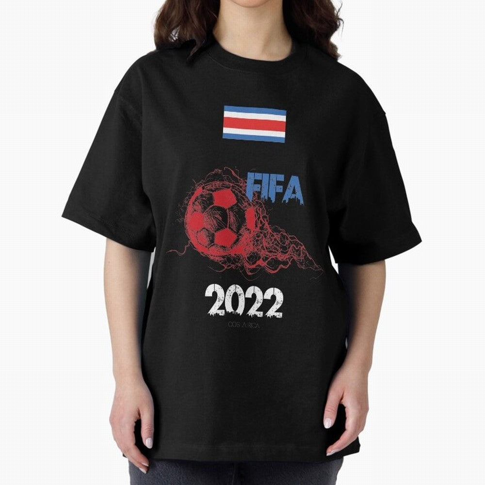 World Cup Qatar 2022 Costa Rica Oversized T-Shirt Capture FIFA World Cup 2026 USA Canada Mexico Connected to CR7 and Messi, Brazil, Portugal and Argentina Energy, Champion Mindset, Group Stage Buzz, Knockout Tension and Passionate Fan Culture;