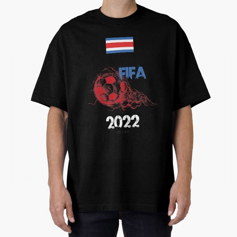 World Cup Qatar 2022 Costa Rica Oversized T-Shirt Capture FIFA World Cup 2026 USA Canada Mexico Connected to CR7 and Messi, Brazil, Portugal and Argentina Energy, Champion Mindset, Group Stage Buzz, Knockout Tension and Passionate Fan Culture;