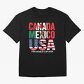 world cup 2026 hosts - canada mexico usa soccer fan Oversized T-Shirt Feel Global Football Passion for FIFA World Cup 2026 Group Stage, Featuring Haaland and Mbappe, Netherlands, Worldwide Fan Energy, Dramatic Goals, Stadium Lights and Championship