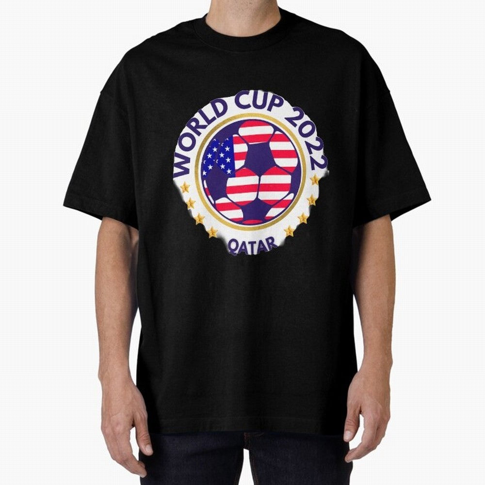 Usa World Cup Oversized T-Shirt Represent the Passion of FIFA World Cup 2026 Group Stage for Fans of Mbappe and France and Portugal, Bringing Goal Celebration Energy, Supporter Heritage, Football Icons and Worldwide Tournament Joy; Perfect for