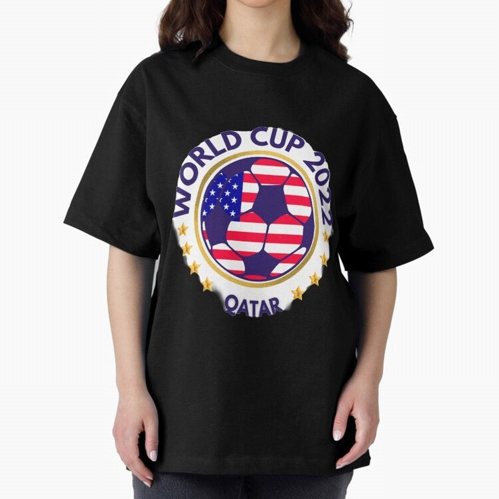 Usa World Cup Oversized T-Shirt Represent the Passion of FIFA World Cup 2026 Group Stage for Fans of Mbappe and France and Portugal, Bringing Goal Celebration Energy, Supporter Heritage, Football Icons and Worldwide Tournament Joy; Perfect for