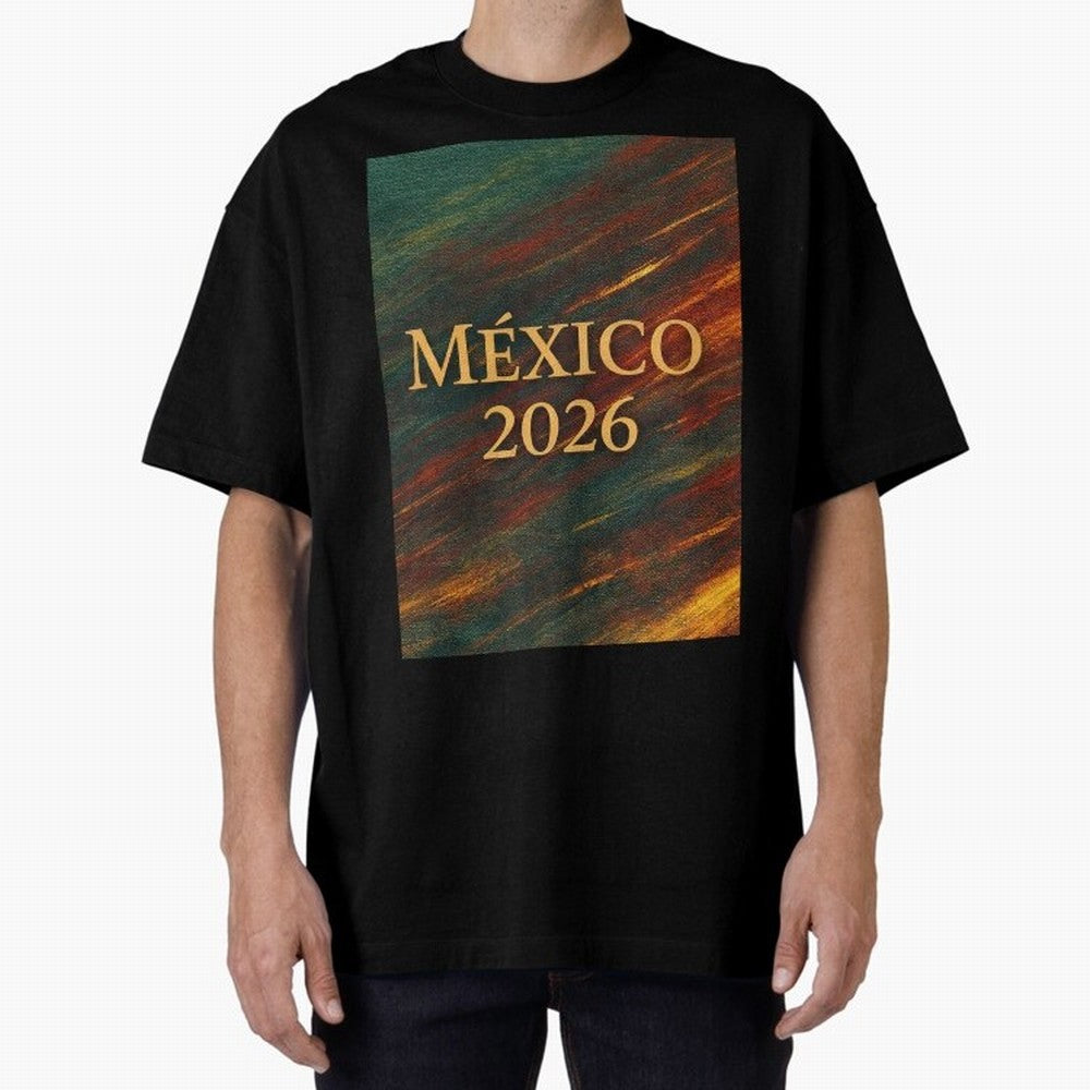 Mexico 2026 Arc of Color - Elegant and Luxury Design for Soccer Fans Oversized T-Shirt Fuel FIFA World Cup 2026 Group Stage Inspired by Haaland and Mbappe, Brazil Energy, Championship Spirit, Famous Goals, Roaring Crowds and International Football
