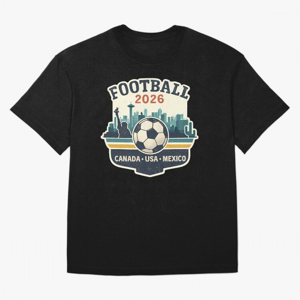 Football 2026 One World One Goal Oversized T-Shirt Follow the FIFA World Cup 2026 Journey through Neymar, Haaland and Cristiano Ronaldo Highlights, England, France and Netherlands Pride, Stadium Memories, Football Loyalty, International Chants and
