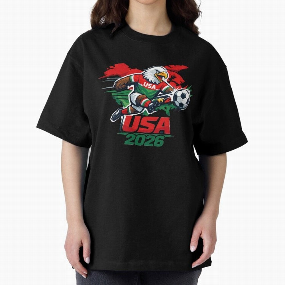 USA Canada Mexico Soccer Cup Oversized T-Shirt Stand with Match Day Hype around FIFA World Cup 2026 USA Canada Mexico, Neymar, Haaland and Cristiano Ronaldo, Netherlands, Supporter Pride, Iconic Celebrations, Legendary Names and Global Match Day
