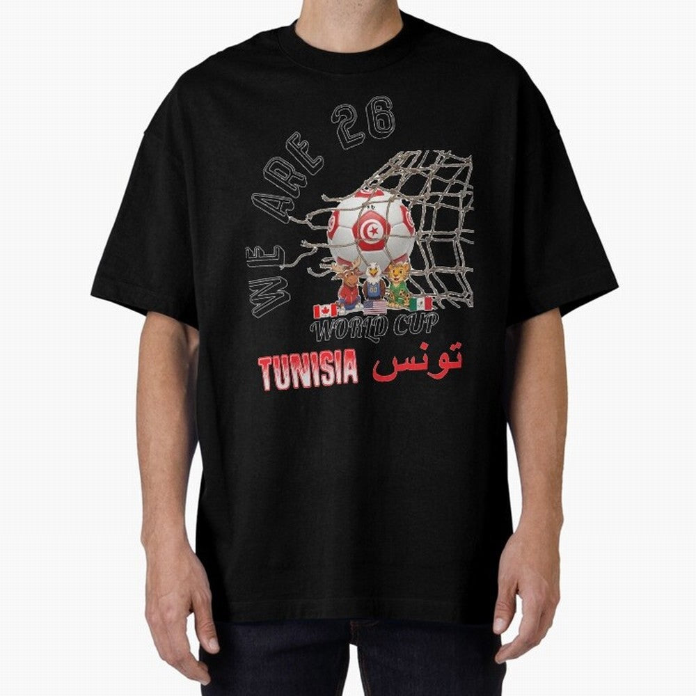 World cup 26 - Tunisia Oversized T-Shirt Celebrate Global Football Passion for FIFA World Cup 2026 USA Canada Mexico, Centered on CR7, Brazil, Portugal and Argentina, Game Day Rituals, Football Legends, Country Pride and the Road to the Final;