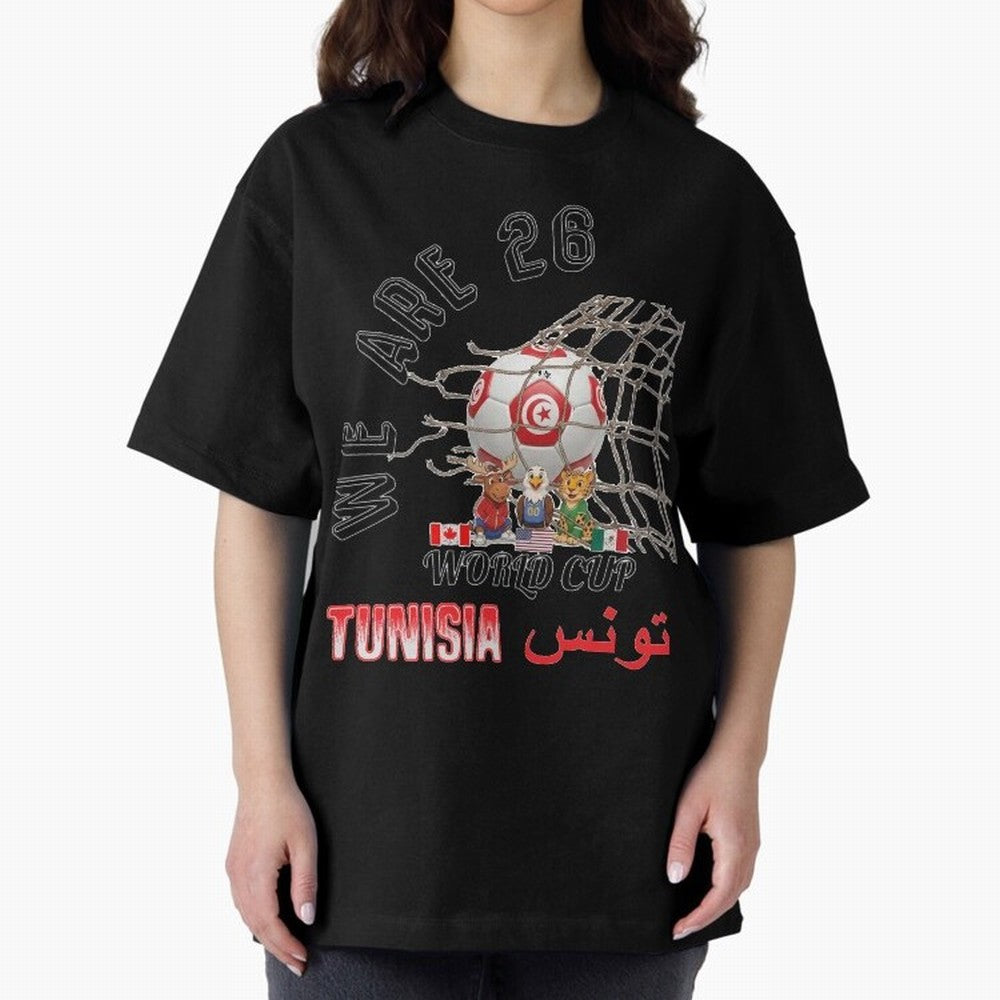 World cup 26 - Tunisia Oversized T-Shirt Celebrate Global Football Passion for FIFA World Cup 2026 USA Canada Mexico, Centered on CR7, Brazil, Portugal and Argentina, Game Day Rituals, Football Legends, Country Pride and the Road to the Final;