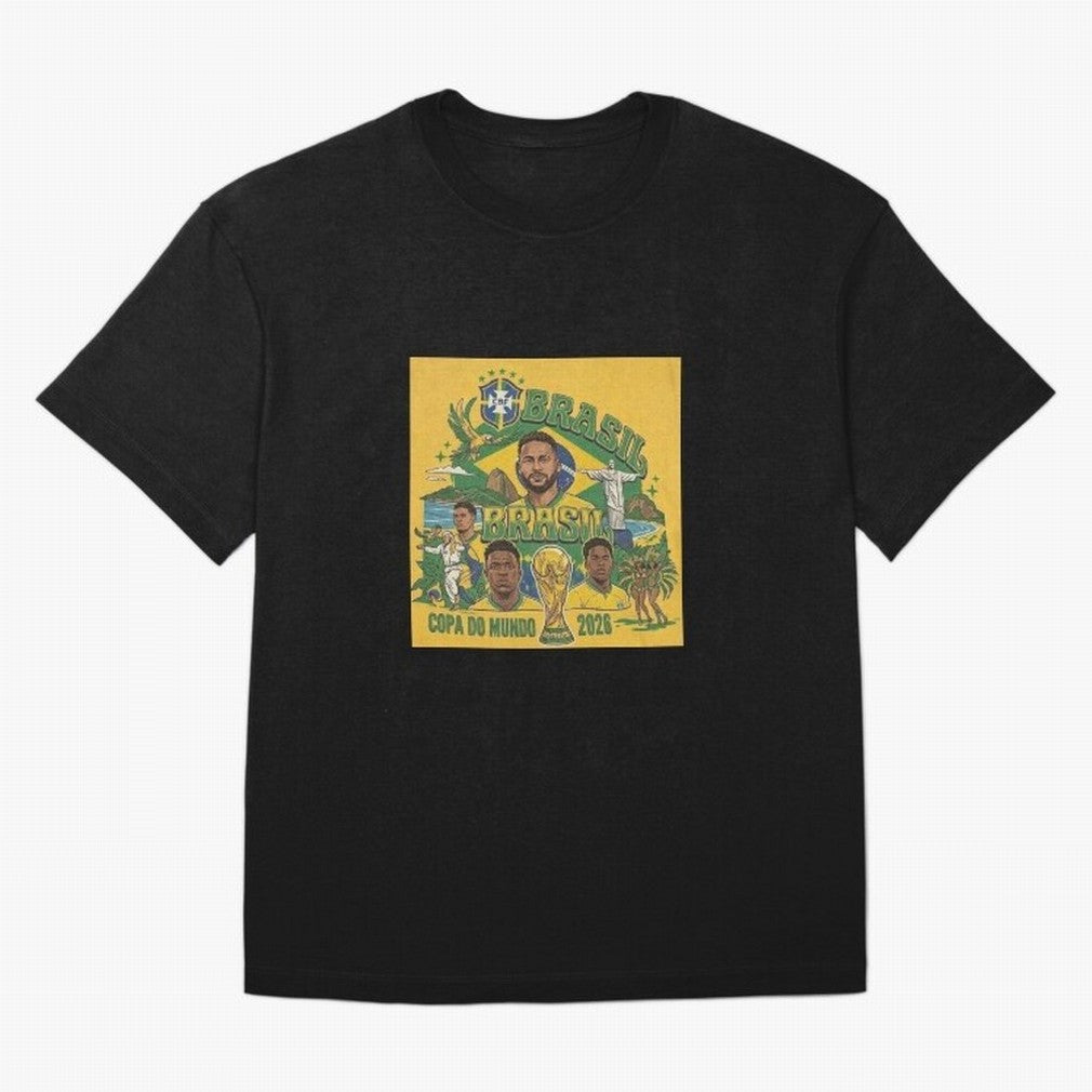 Brazil Football 2026 ¨C Retro World Cup Fan Art Oversized T-Shirt Get Ready for FIFA World Cup 2026 Group Stage Celebrating CR7, Portugal, Spain and Germany Energy, Stadium Memories, Football Loyalty, International Chants and Championship