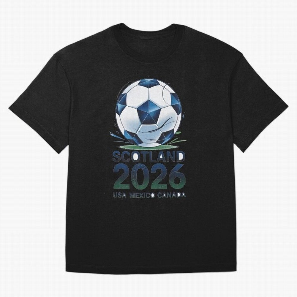 Scotland Soccer Football Design 2026 Oversized T-Shirt Relive the Noise and Pride of the FIFA World Cup 2026 Group Stage Journey through Cristiano Ronaldo Highlights, Portugal, Spain and Germany Pride, Football Passion, Legendary Performances,