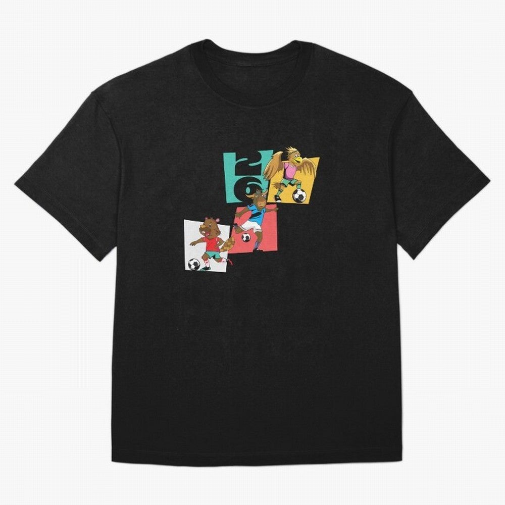 North America Mascots 2 T-Shirt_83568192 Oversized T-Shirt Support Your Favorite Stars during Match Day Hype around FIFA World Cup 2026, CR7, France and Portugal, Worldwide Fan Energy, Dramatic Goals, Stadium Lights and Championship Celebrations;
