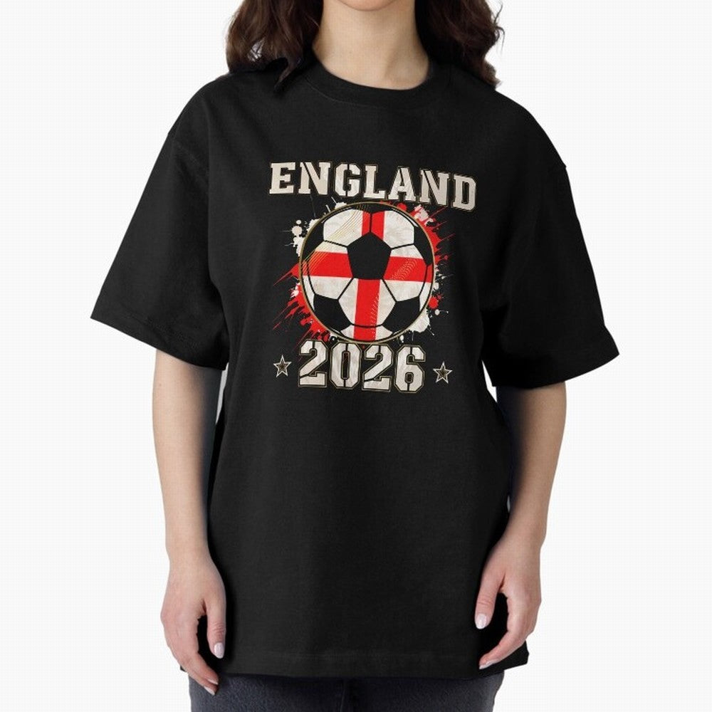 Front Print England Soccer World Cup 2026 - English Fan Gift T-Shirt_84562392 Oversized T-Shirt Bring a Champion Mindset to Match Day Hype around FIFA World Cup 2026 USA Canada Mexico, Mbappe, Argentina, France and Brazil, Fan Favorite Moments,