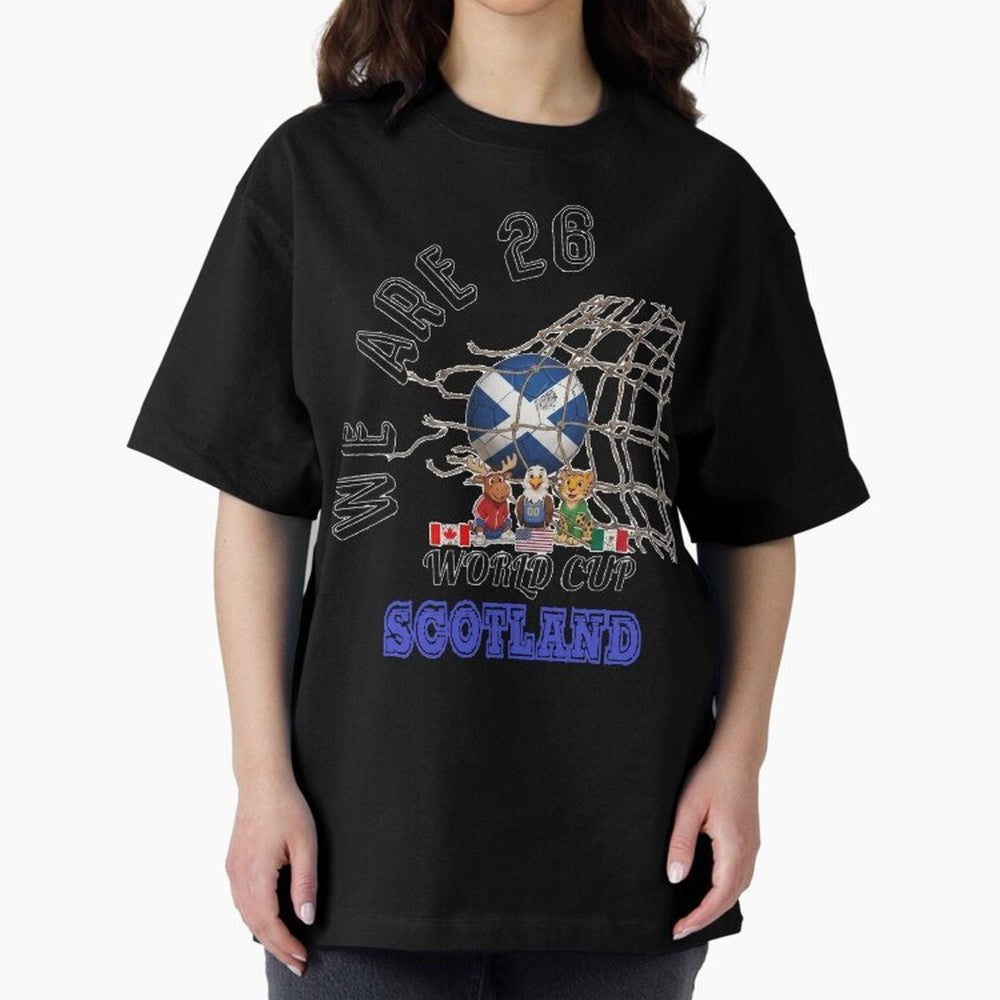 World cup 26 - Scotland Oversized T-Shirt Show Your Love for Global Football Passion for FIFA World Cup 2026, Driven by CR7 and Messi, England, Football Festival Excitement, Trophy Ambitions, Country Rivalries and Star Player Buzz; Great for Watch