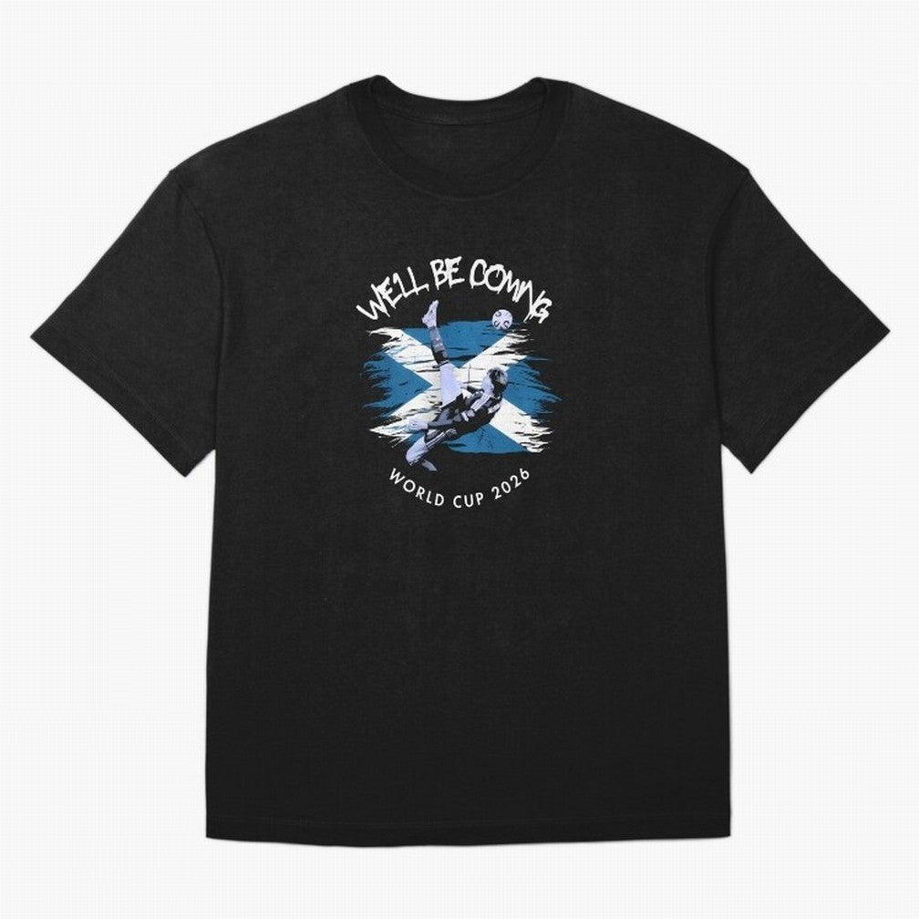We'll be coming 2026 - Tartan Army Returns T-Shirt_83870751 Oversized T-Shirt Remember Iconic Moments from Match Day Hype around FIFA World Cup 2026, Messi, CR7 and Mbappe, Portugal, Global Supporter Spirit, Legendary Goals, National Colors and