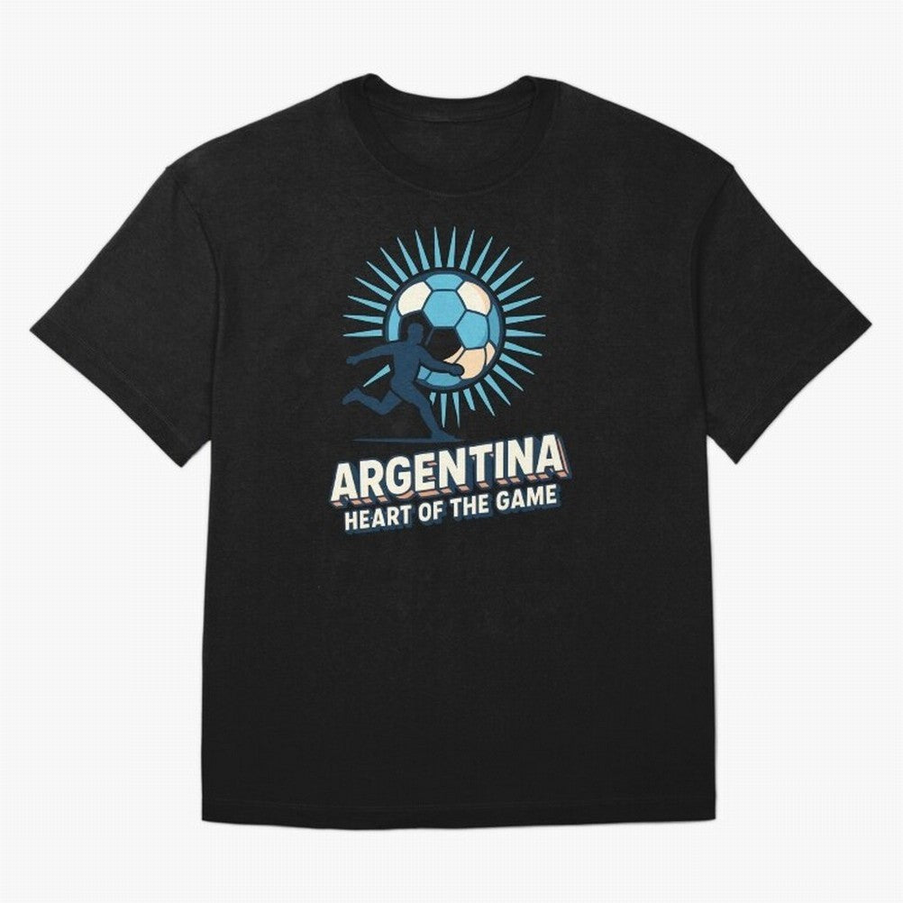 Argentina Heart of the Game ¨C Retro Soccer Fan Design Oversized T-Shirt Bring a Champion Mindset to FIFA World Cup 2026 USA Canada Mexico for Fans of Mbappe and Portugal, Spain and Germany, Bringing Global Supporter Spirit, Legendary Goals,