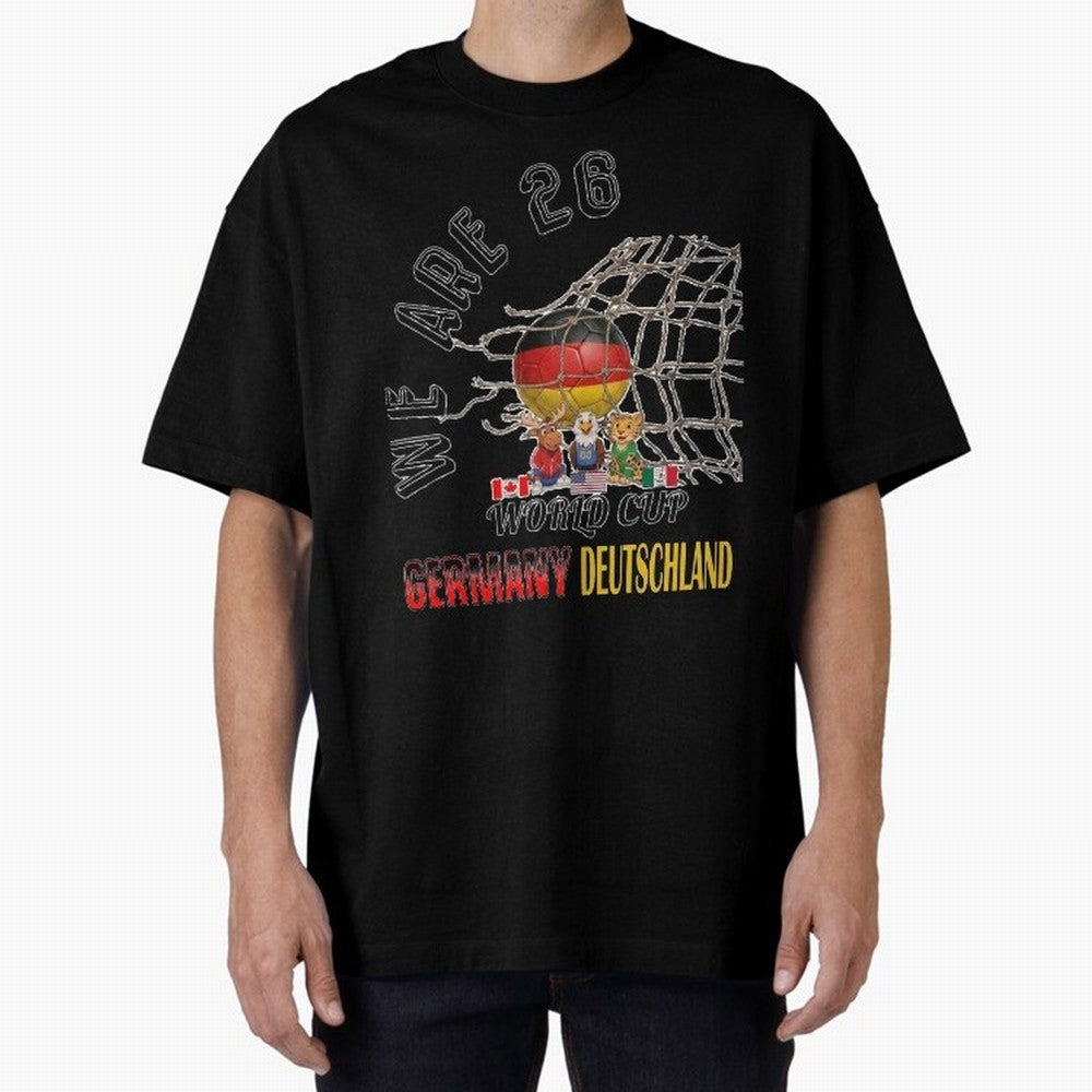 World cup 26 - Germany Oversized T-Shirt Celebrate the Biggest Stage of the FIFA World Cup 2026 Journey through Messi, CR7 and Mbappe Highlights, England and Germany Pride, Match Day Excitement, Supporter Culture, Golden Goals and Global Football