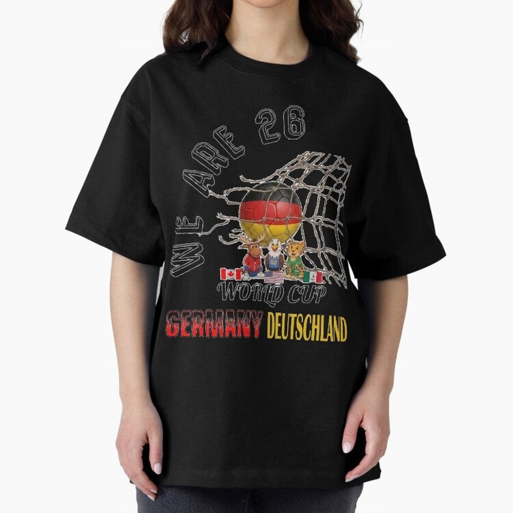 World cup 26 - Germany Oversized T-Shirt Celebrate the Biggest Stage of the FIFA World Cup 2026 Journey through Messi, CR7 and Mbappe Highlights, England and Germany Pride, Match Day Excitement, Supporter Culture, Golden Goals and Global Football