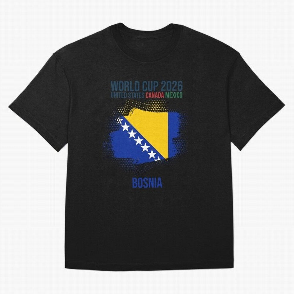 BOSNIA WORLD CUP 2026 Oversized T-Shirt Join the Global Buzz around Match Day Hype around FIFA World Cup 2026 Group Stage, Messi and Cristiano Ronaldo, Portugal, Champion Mindset, Group Stage Buzz, Knockout Tension and Passionate Fan Culture; Made