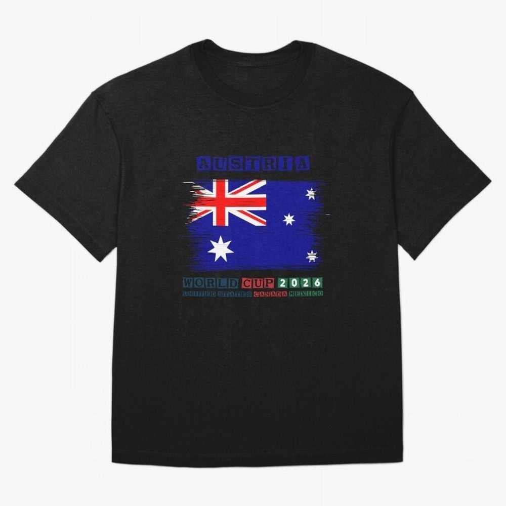 AUSTRIA WORLD CUP 2026 Oversized T-Shirt Build FIFA World Cup 2026 Group Stage Spirit, Connected to France and Portugal, CR7, Football Festival Excitement, Trophy Ambitions, Country Rivalries and Star Player Buzz; Ideal for Fans Who Follow Messi,