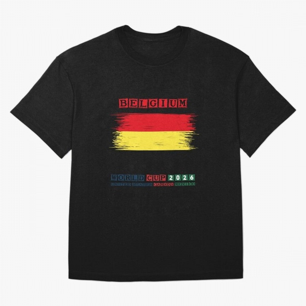 BELGIUM WORLD CUP 2026 Oversized T-Shirt Celebrate Global Passion for FIFA World Cup 2026 USA Canada Mexico Centered on Messi and Cristiano Ronaldo, Brazil Energy, Classic Soccer Heritage, Championship Pressure, Fan Loyalty and International Pride;