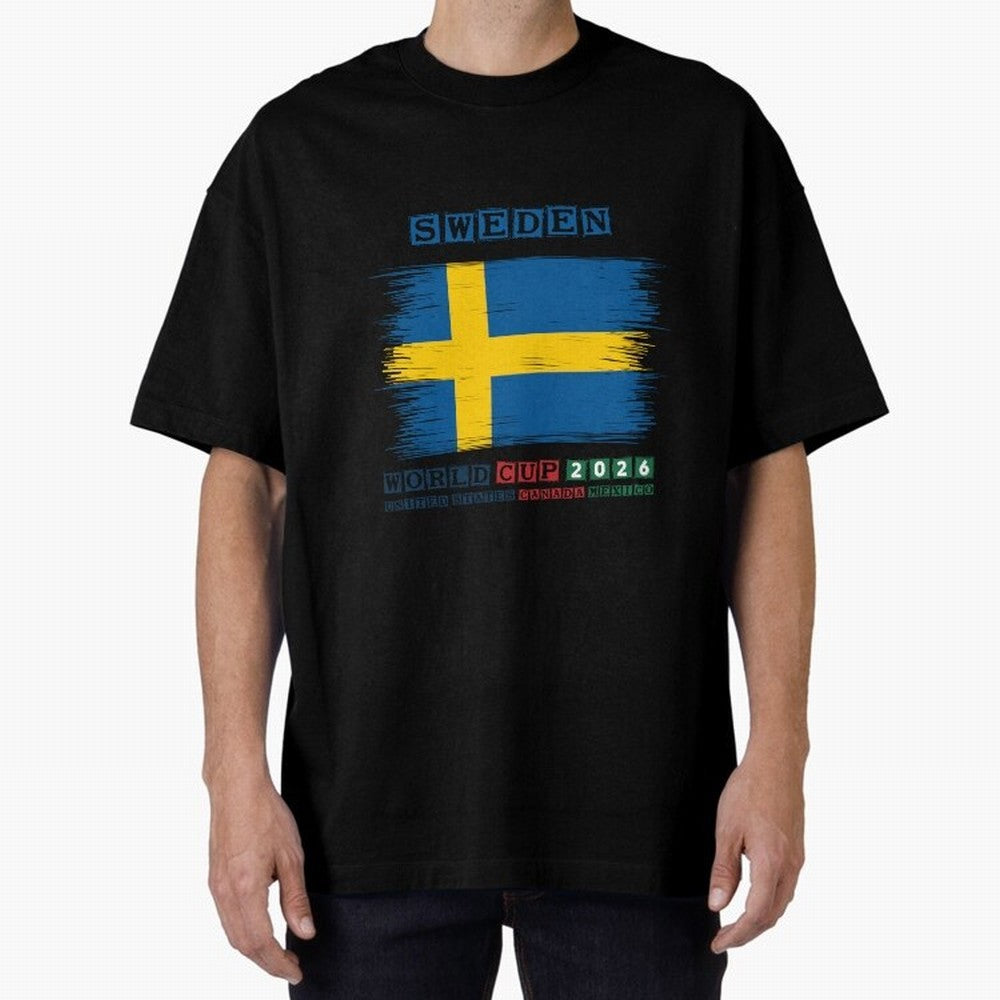 SWEDEN WORLD CUP 2026 Oversized T-Shirt Capture Stadium Memories from the FIFA World Cup 2026 Group Stage Journey through Neymar Highlights, Portugal, Spain and Germany Pride, Soccer Culture, Superstar Moments, National Team Dreams and Competitive