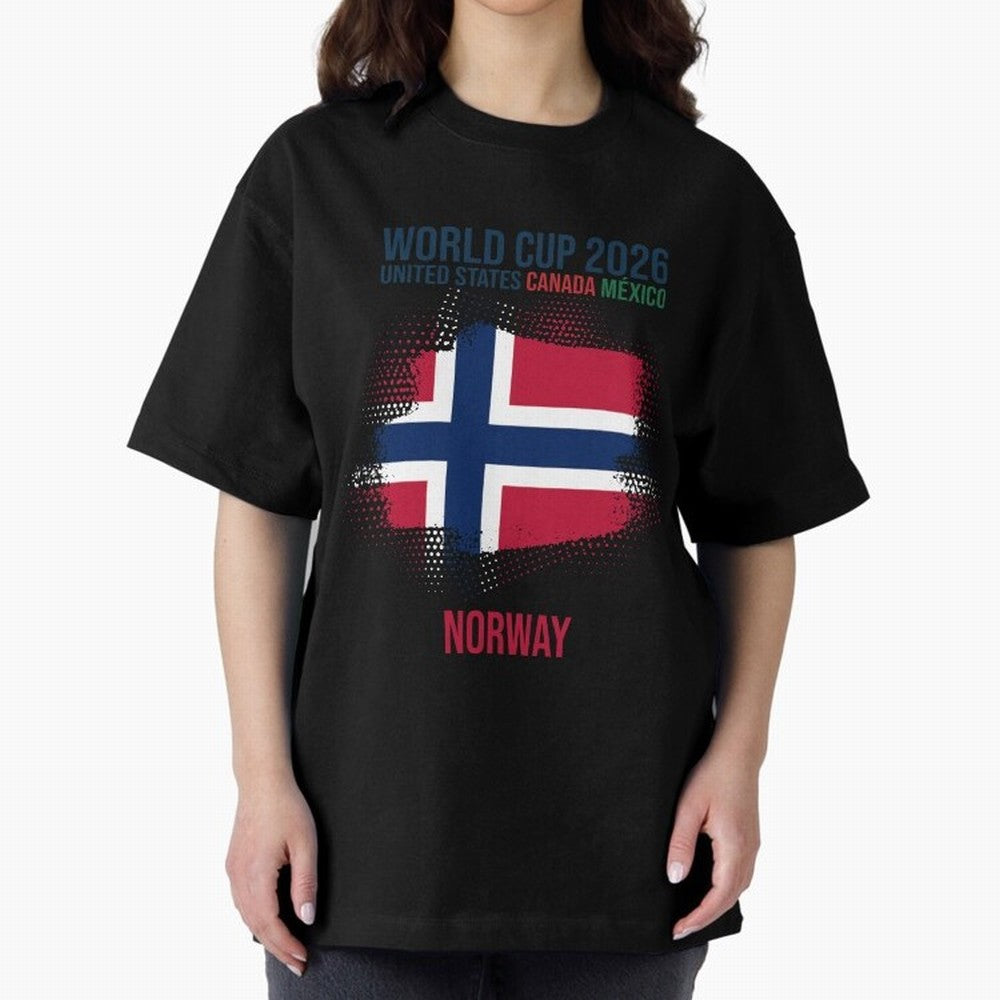 NORWAY WORLD CUP 2026 Oversized T-Shirt Enjoy the Biggest Football Party of FIFA World Cup 2026 USA Canada Mexico Spirit, Driven by Argentina, France and Brazil, CR7 and Messi, Worldwide Fan Energy, Dramatic Goals, Stadium Lights and Championship