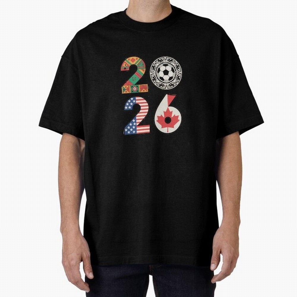 2026 Football Countries Design ¨C USA, Canada & Mexico Inspired Art Oversized T-Shirt Feel Global Football Passion for FIFA World Cup 2026, Featuring CR7, France and Portugal, Stadium Chants, National Pride, Trophy Dreams and Unforgettable Football