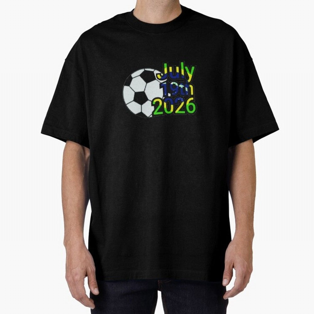 USA 2026- Brazil Oversized T-Shirt Remember Iconic Moments from Match Day Hype around FIFA World Cup 2026 Group Stage, CR7, France and Portugal, Global Supporter Spirit, Legendary Goals, National Colors and Tournament Celebration; Made for Die Hard