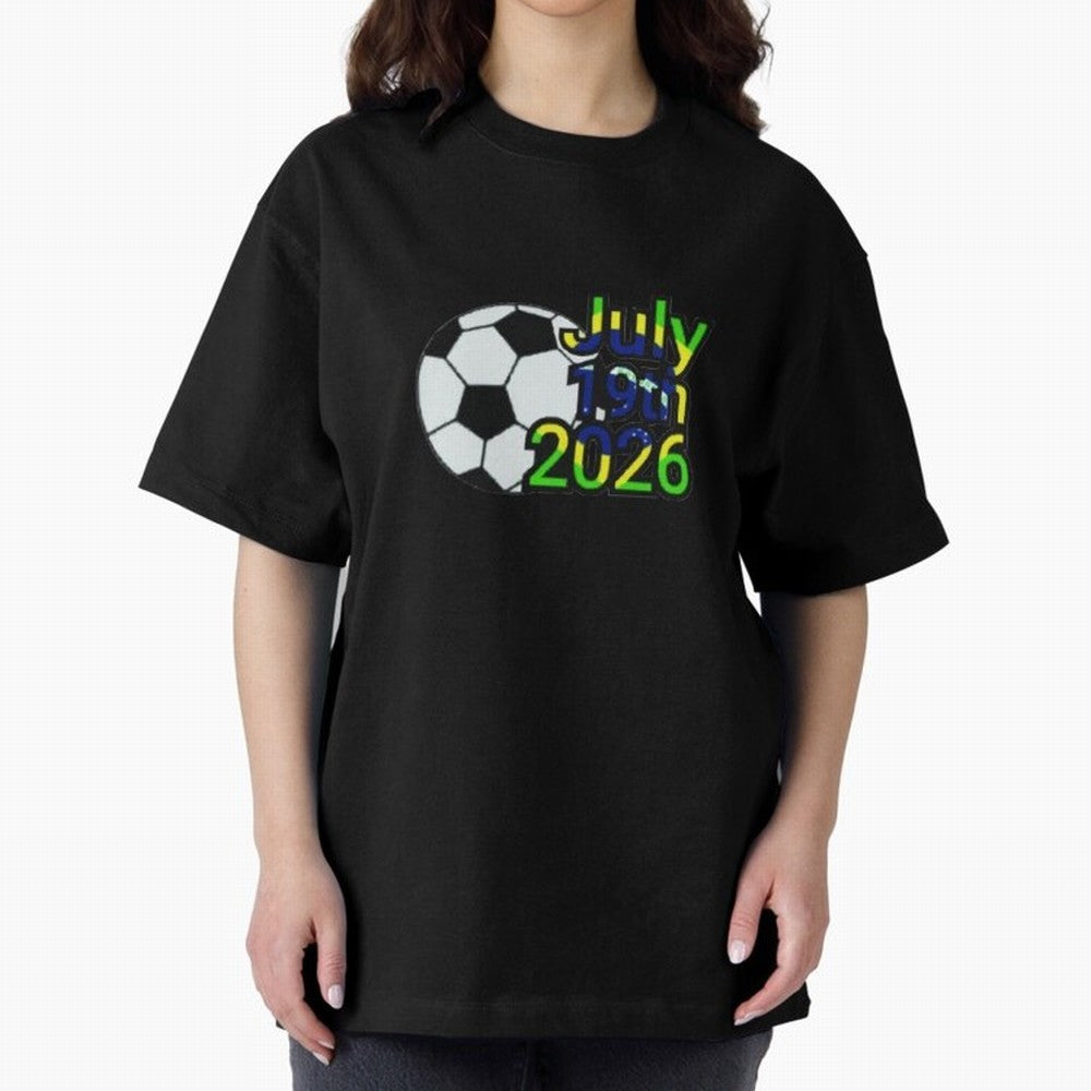 USA 2026- Brazil Oversized T-Shirt Remember Iconic Moments from Match Day Hype around FIFA World Cup 2026 Group Stage, CR7, France and Portugal, Global Supporter Spirit, Legendary Goals, National Colors and Tournament Celebration; Made for Die Hard