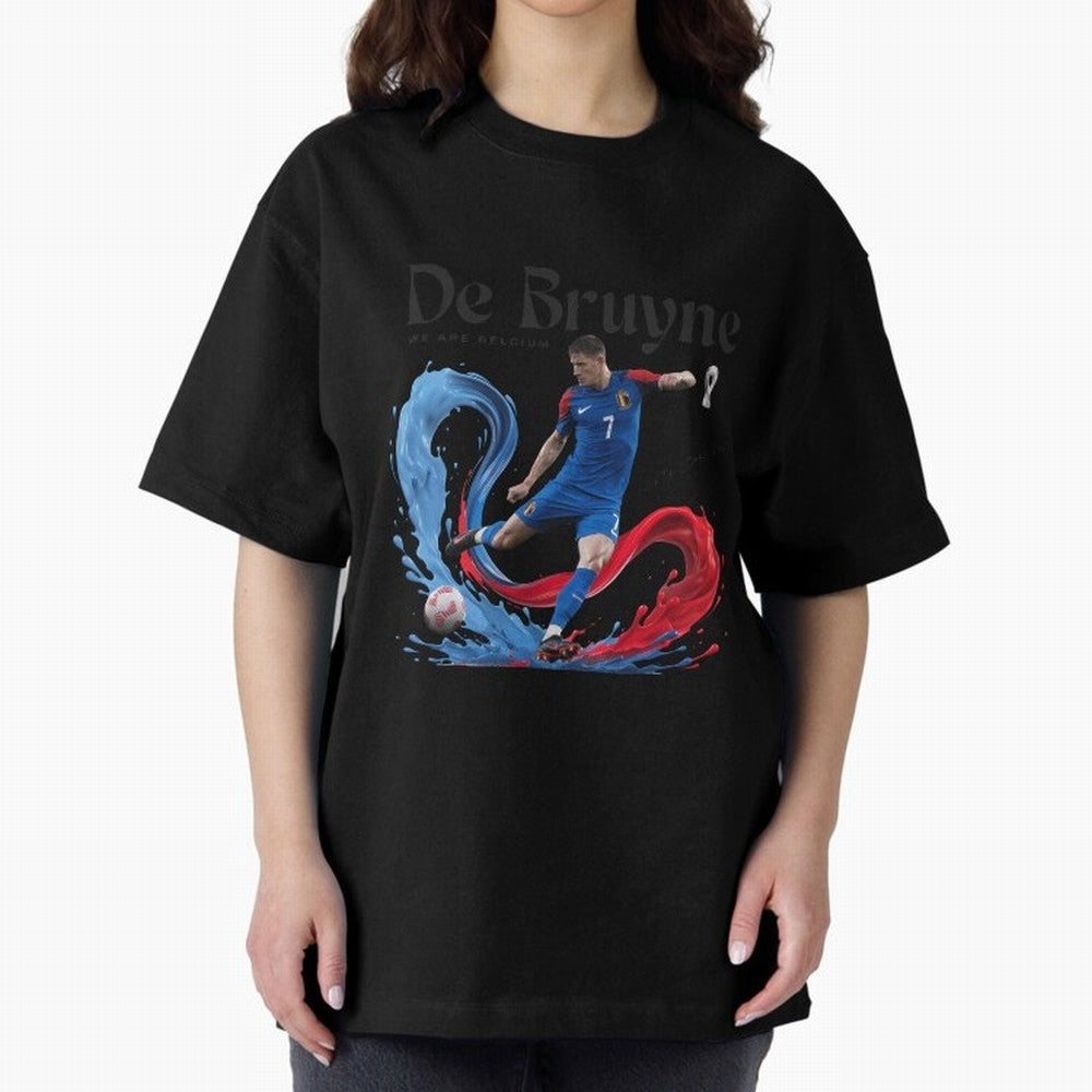 De Bruyne - We are Belgium Oversized T-Shirt Celebrate Rivalries and Pride in Match Day Hype around FIFA World Cup 2026 USA Canada Mexico, Neymar, Spain, Goal Celebration Energy, Supporter Heritage, Football Icons and Worldwide Tournament Joy;
