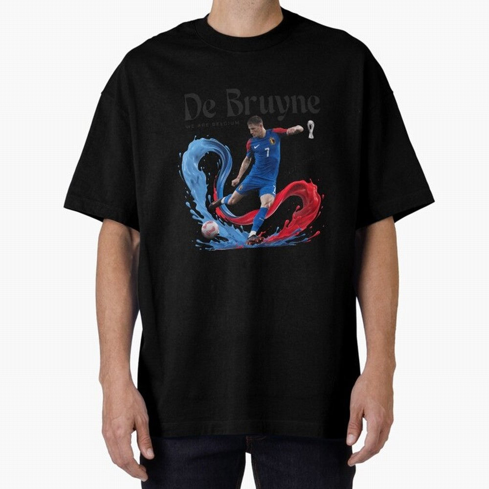 De Bruyne - We are Belgium Oversized T-Shirt Celebrate Rivalries and Pride in Match Day Hype around FIFA World Cup 2026 USA Canada Mexico, Neymar, Spain, Goal Celebration Energy, Supporter Heritage, Football Icons and Worldwide Tournament Joy;