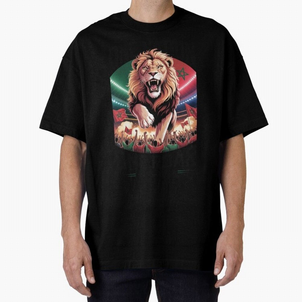 Morocco Football - One Nation, One Roar Oversized T-Shirt Enjoy the FIFA World Cup 2026 Group Stage Journey through Cristiano Ronaldo Highlights, Netherlands Pride, Football Festival Excitement, Trophy Ambitions, Country Rivalries and Star Player
