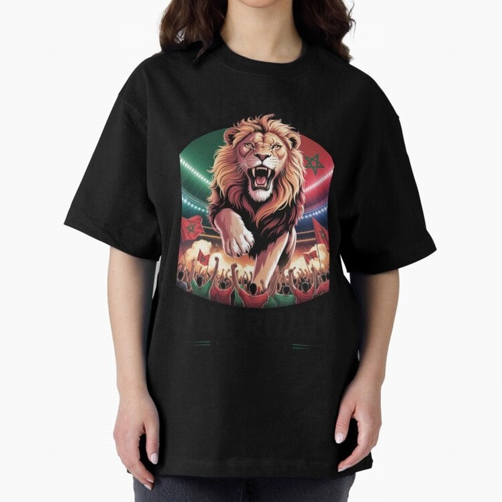 Morocco Football - One Nation, One Roar Oversized T-Shirt Enjoy the FIFA World Cup 2026 Group Stage Journey through Cristiano Ronaldo Highlights, Netherlands Pride, Football Festival Excitement, Trophy Ambitions, Country Rivalries and Star Player
