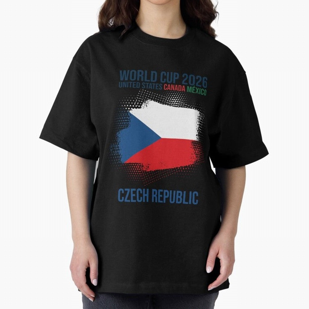 Czech Republic WORLD CUP 2026 Oversized T-Shirt Stand Out with Spirit from Global Football Passion for FIFA World Cup 2026 Group Stage, Connected to Neymar, France and Portugal, Match Day Excitement, Supporter Culture, Golden Goals and Global