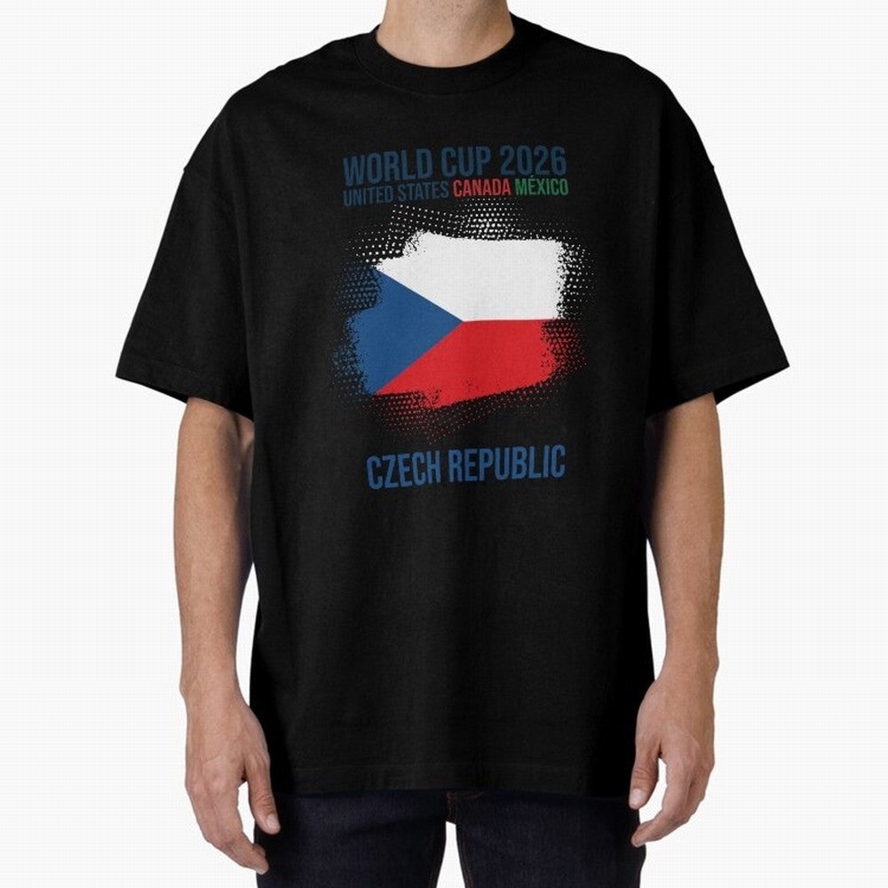 Czech Republic WORLD CUP 2026 Oversized T-Shirt Stand Out with Spirit from Global Football Passion for FIFA World Cup 2026 Group Stage, Connected to Neymar, France and Portugal, Match Day Excitement, Supporter Culture, Golden Goals and Global