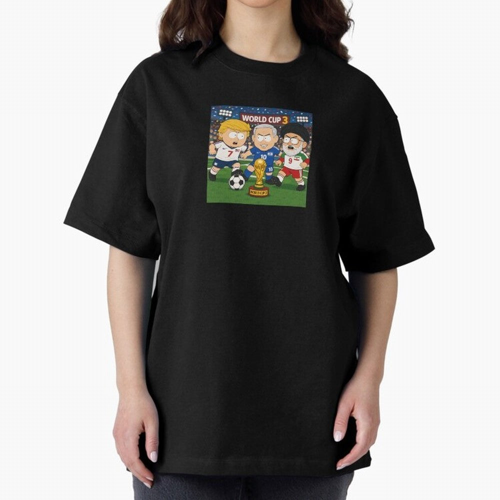 WORLD CUP 3 Oversized T-Shirt Join the Global Buzz around Match Day Hype around FIFA World Cup 2026 USA Canada Mexico, Mbappe, Brazil, Portugal and Argentina, Vintage Soccer Flavor, Modern Football Stars, National Flags and Final Night Emotion;
