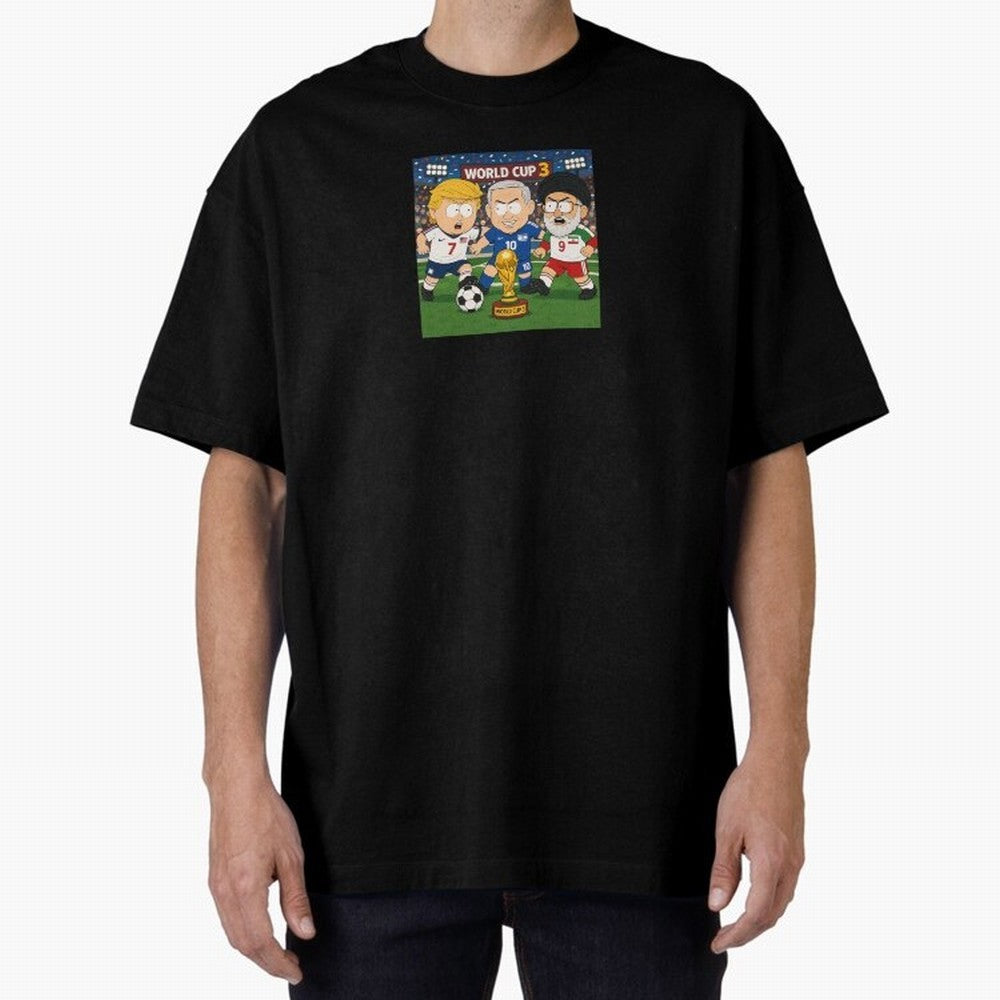 WORLD CUP 3 Oversized T-Shirt Join the Global Buzz around Match Day Hype around FIFA World Cup 2026 USA Canada Mexico, Mbappe, Brazil, Portugal and Argentina, Vintage Soccer Flavor, Modern Football Stars, National Flags and Final Night Emotion;