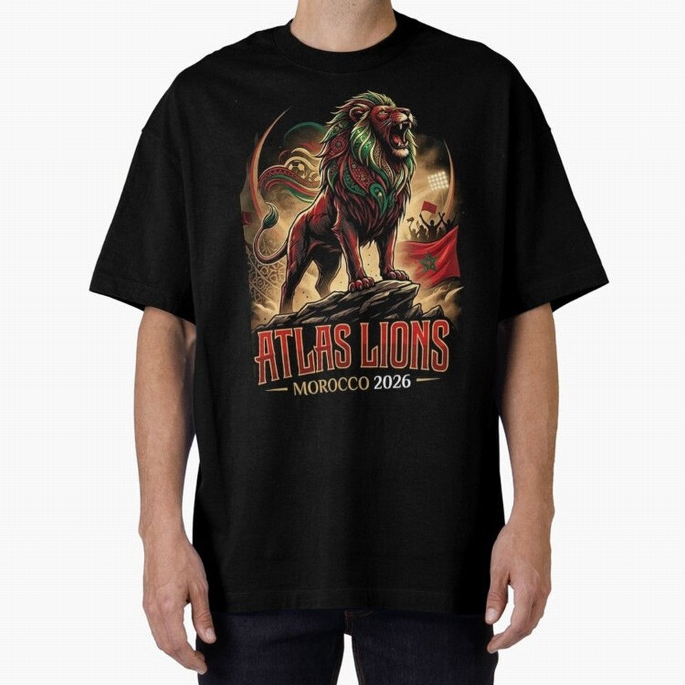 Morocco Team - World Cup 2026 Fan Oversized T-Shirt Honor Champions and Dreams in the FIFA World Cup 2026 Group Stage Journey through Cristiano Ronaldo Highlights, France and Portugal Pride, Championship Spirit, Famous Goals, Roaring Crowds and