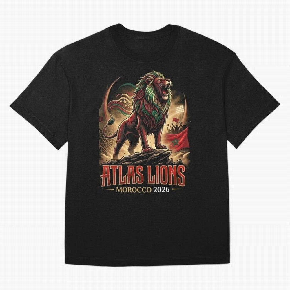 Morocco Team - World Cup 2026 Fan Oversized T-Shirt Honor Champions and Dreams in the FIFA World Cup 2026 Group Stage Journey through Cristiano Ronaldo Highlights, France and Portugal Pride, Championship Spirit, Famous Goals, Roaring Crowds and