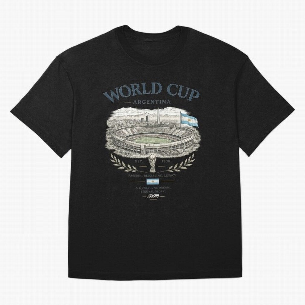 Argentina World Cup Vintage Streetwear Oversized T-Shirt Share Global Football Passion for FIFA World Cup 2026 USA Canada Mexico, Inspired by Neymar, Germany, Vintage Soccer Flavor, Modern Football Stars, National Flags and Final Night Emotion;