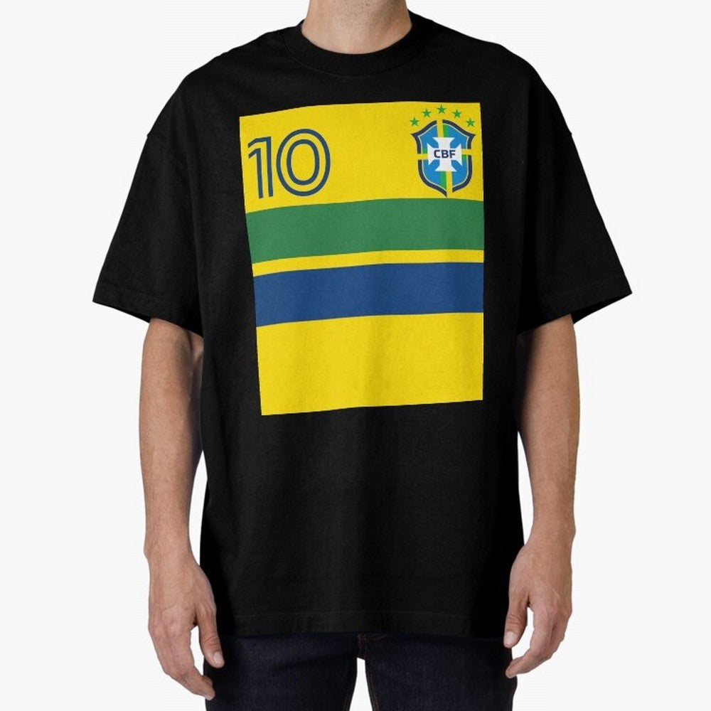 Brazil | 2026 World Cup Fan Apparel Oversized T-Shirt Relive Legendary Nights from Global Football Passion for FIFA World Cup 2026 USA Canada Mexico, Connected to Mbappe and Neymar, Brazil, Stadium Memories, Football Loyalty, International Chants