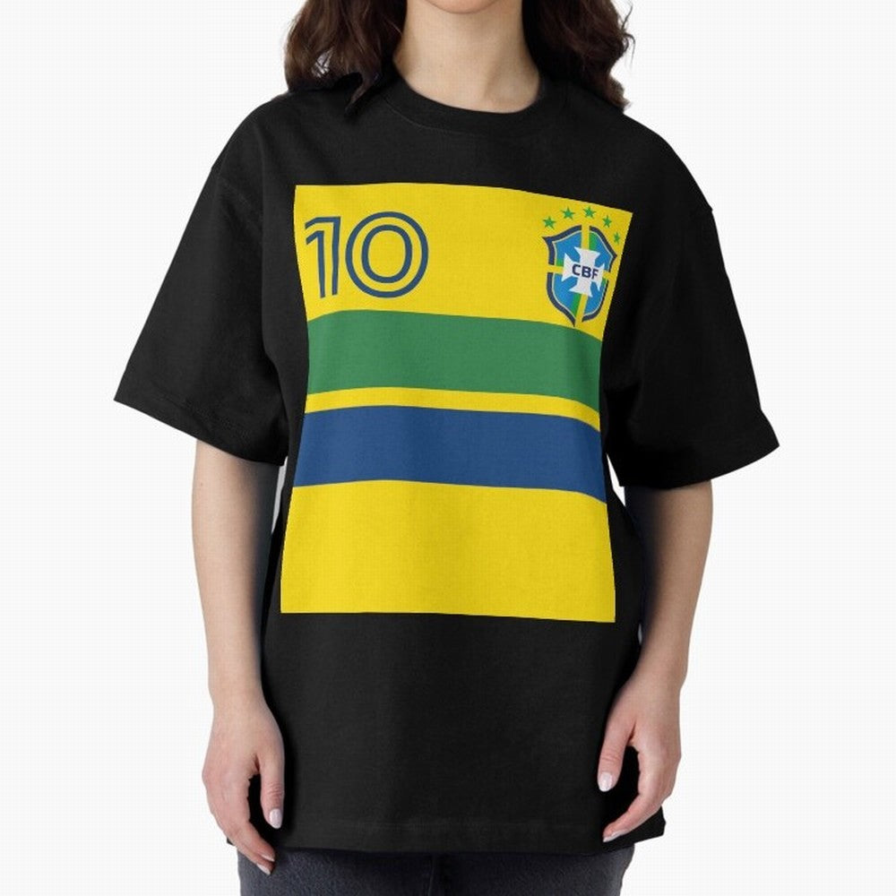 Brazil | 2026 World Cup Fan Apparel Oversized T-Shirt Relive Legendary Nights from Global Football Passion for FIFA World Cup 2026 USA Canada Mexico, Connected to Mbappe and Neymar, Brazil, Stadium Memories, Football Loyalty, International Chants