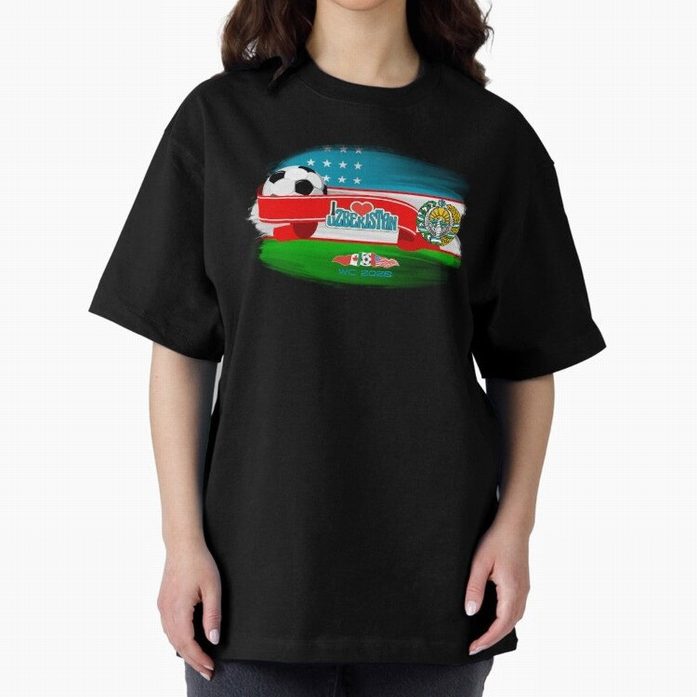 UzbekistanWC 2026 Oversized T-Shirt Carry the Dream of the FIFA World Cup 2026 Group Stage Journey through Cristiano Ronaldo, Haaland and CR7 Highlights, England Pride, Sports Nostalgia, International Competition, Famous Players and Unforgettable