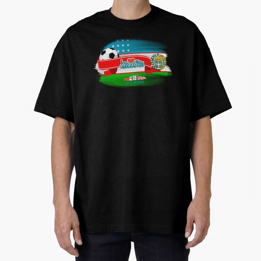 UzbekistanWC 2026 Oversized T-Shirt Carry the Dream of the FIFA World Cup 2026 Group Stage Journey through Cristiano Ronaldo, Haaland and CR7 Highlights, England Pride, Sports Nostalgia, International Competition, Famous Players and Unforgettable