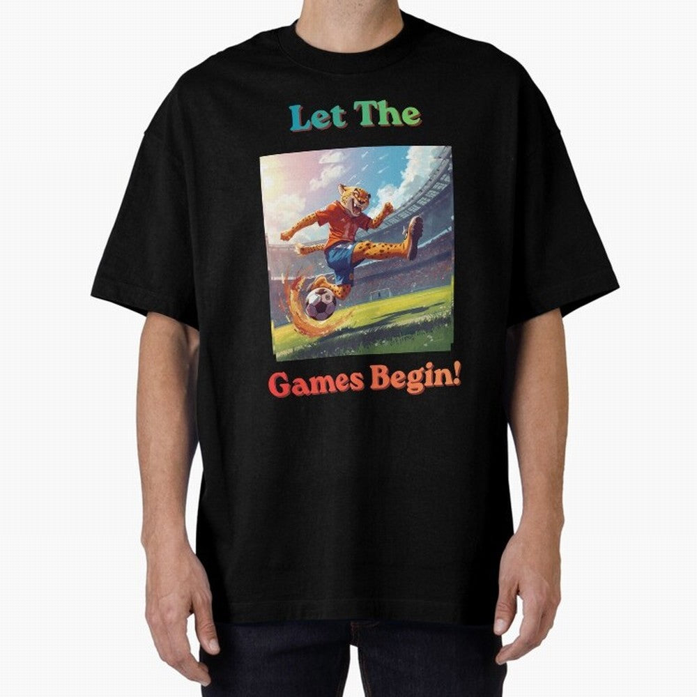 Let The Games Begin ¨C World Cup Soccer 2026 Oversized T-Shirt Celebrate Supporters United by Match Day Hype around FIFA World Cup 2026 USA Canada Mexico, Neymar, Haaland and Cristiano Ronaldo, Spain, Fan Favorite Moments, National Team Passion,
