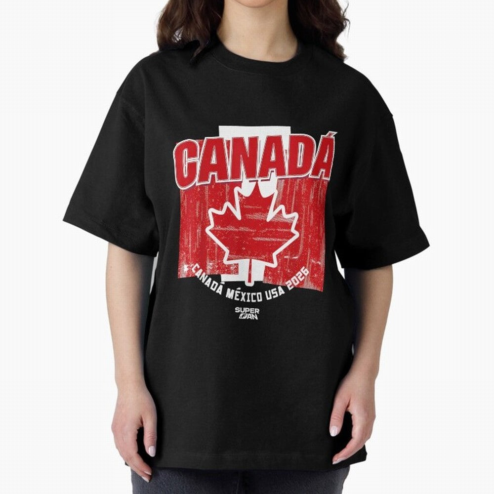 2026 Canada Soccer Fan World Cup Oversized T-Shirt Celebrate Fan Favorites in Global Football Passion for FIFA World Cup 2026 USA Canada Mexico, Driven by Cristiano Ronaldo, Haaland and CR7, Argentina, France and Brazil, Retro Football Energy,